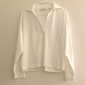 Vince White Long Sleeve Tee Relaxed Fit Size Medium